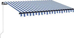 vidaXL Ręcznie zwijana markiza z LED, 350 x 250 cm, niebiesko-biała 2