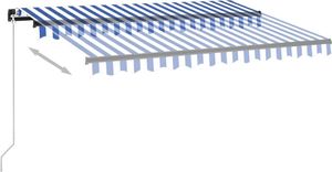 vidaXL Ręcznie zwijana markiza z LED, 350 x 250 cm, niebiesko-biała 3