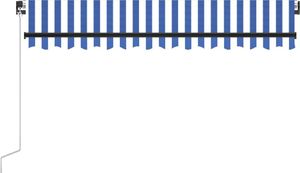 vidaXL Ręcznie zwijana markiza z LED, 350 x 250 cm, niebiesko-biała 4