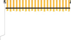 vidaXL Ręcznie zwijana markiza, 350 x 250 cm, żółto-biała 4
