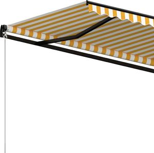 vidaXL Ręcznie zwijana markiza, 350 x 250 cm, żółto-biała 5