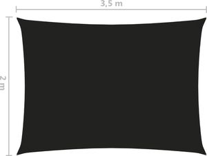 vidaXL Prostokątny żagiel ogrodowy, tkanina Oxford, 2x3,5 m, czarny 6