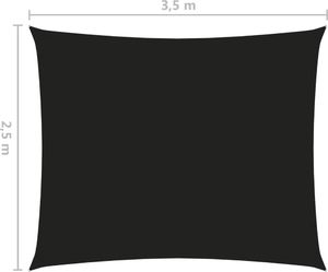 vidaXL Prostokątny żagiel ogrodowy, tkanina Oxford, 2,5x3,5 m, czarny 6