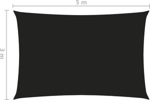 vidaXL Prostokątny żagiel ogrodowy, tkanina Oxford, 3x5 m, czarny 6