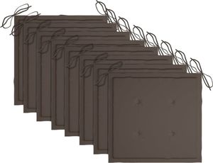 vidaXL Krzesła ogrodowe z poduszkami taupe, 8 szt., lite drewno tekowe 6