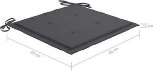 vidaXL Krzesła ogrodowe z antracytowymi poduszkami, 8 szt., tekowe 9