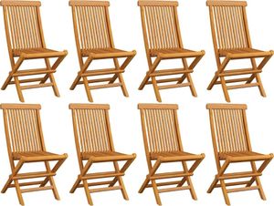 vidaXL Składane krzesła ogrodowe, 8 szt., lite drewno tekowe 1