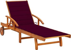 vidaXL Ogrodowy leżak z poduszką lite drewno akacjowe 1