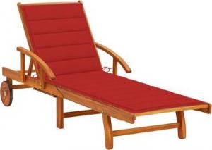 vidaXL Ogrodowy leżak z poduszką lite drewno akacjowe 1