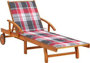 vidaXL Ogrodowy leżak z poduszką, lite drewno akacjowe 1