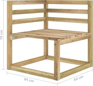 vidaXL Ogrodowa sofa narożna z palet, impregnowane drewno sosnowe 6