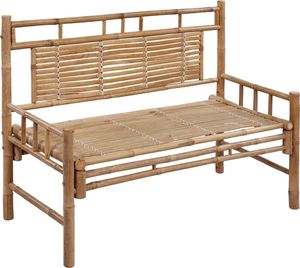 vidaXL Ławka ogrodowa z poduszką, 120 cm, bambusowa 2