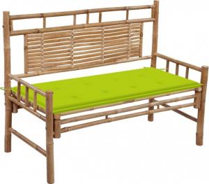 vidaXL Ławka ogrodowa z poduszką, 120 cm, bambusowa 1