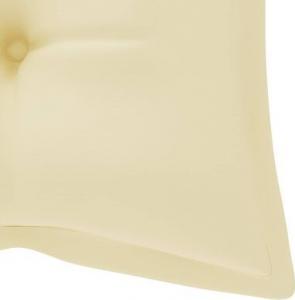 vidaXL Składana ławka ogrodowa z poduszką, 118 cm, bambusowa 6