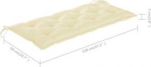vidaXL Składana ławka ogrodowa z poduszką, 118 cm, bambusowa 8