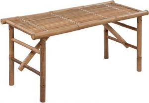 vidaXL Składana ławka ogrodowa z poduszką, 118 cm, bambusowa 2