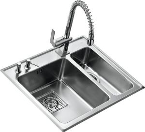 Zlewozmywak Teka Zlewozmywak 1,5-komorowy Frame bez ociekacza 59,5 x 51cm stalowy (40180520) 2