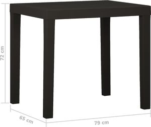 vidaXL Stolik ogrodowy, antracytowy, 79 x 65 x 72 cm, plastikowy 5