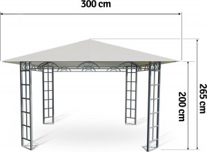 Plonos Beżowy pawilon ogrodowy 3x3m 4934 4