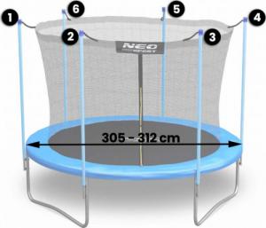 Neo-Sport Siatka wewnętrzna do trampoliny 312 cm 10ft 2
