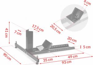 Humberg Stojak motocyklowy na przednie koło MT3 czarny 13
