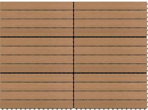 vidaXL Płytki tarasowe, 6 szt., WPC, 60x30 cm, 1,08 m, brązowe 1