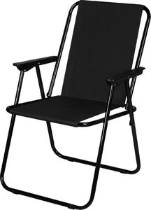 Royokamp  Krzesło turystyczne z podłokietnikami 57x44x75cm składane czarne 1