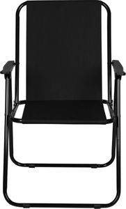Royokamp  Krzesło turystyczne z podłokietnikami 57x44x75cm składane czarne 2