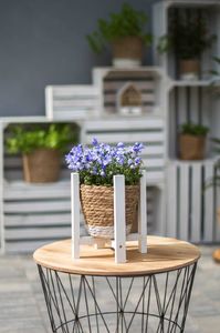 Tajemniczy ogród Drewniany stojak na donice biały M 2