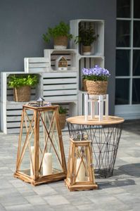 Tajemniczy ogród Drewniany stojak na donice biały M 6