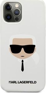 Karl Lagerfeld Karl Lagerfeld KLHCP12MSLKHWH iPhone 12/12 Pro 6,1" biały/white hardcase Silicone Karl`s Head 3