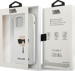 Karl Lagerfeld Karl Lagerfeld KLHCP12MSLKHWH iPhone 12/12 Pro 6,1" biały/white hardcase Silicone Karl`s Head 8