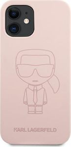 Karl Lagerfeld Karl Lagerfeld KLHCP12SSILTTPI iPhone 12 mini 5,4" Silicone Ikonik Outline różowy/pink 3