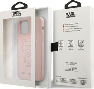 Karl Lagerfeld Karl Lagerfeld KLHCP12SSILTTPI iPhone 12 mini 5,4" Silicone Ikonik Outline różowy/pink 8