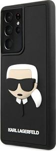 Karl Lagerfeld Karl Lagerfeld KLHCS21LKH3DBK S21 Ultra G998 czarny/black hardcase 3D Rubber Karl`s Head 2
