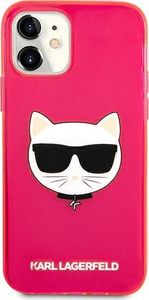 Karl Lagerfeld Karl Lagerfeld KLHCP12SCHTRP iPhone 12 mini 5,4" różowy/pink hardcase Glitter Choupette Fluo 3