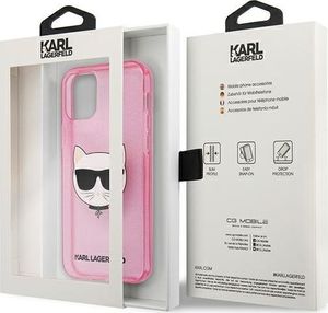 Karl Lagerfeld Karl Lagerfeld KLHCP12LCHTUGLP iPhone 12 Pro Max 6,7" różowy/pink hardcase Glitter Choupette 8