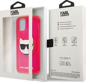 Karl Lagerfeld Karl Lagerfeld KLHCP12MCHTRP iPhone 12/12 Pro 6,1" różowy/pink hardcase Glitter Choupette Fluo 8