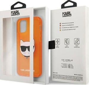 Karl Lagerfeld Karl Lagerfeld KLHCP12LCHTRO iPhone 12 Pro Max 6,7" pomarańczowy/orange hardcase Glitter Choupette Fluo 8