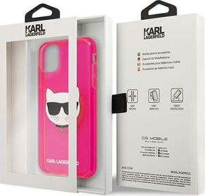 Karl Lagerfeld Karl Lagerfeld KLHCN61CHTRP iPhone 11 różowy/pink hardcase Glitter Choupette Fluo 8