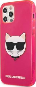 Karl Lagerfeld Karl Lagerfeld KLHCP12LCHTRP iPhone 12 Pro Max 6,7" różowy/pink hardcase Glitter Choupette Fluo 2