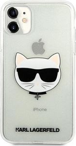 Karl Lagerfeld Karl Lagerfeld KLHCN61CHTUGLS iPhone 11 srebrny/silver hardcase Glitter Choupette 3