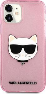 Karl Lagerfeld Karl Lagerfeld KLHCP12SCHTUGLP iPhone 12 mini 5,4" różowy/pink hardcase Glitter Choupette 3