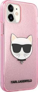 Karl Lagerfeld Karl Lagerfeld KLHCP12SCHTUGLP iPhone 12 mini 5,4" różowy/pink hardcase Glitter Choupette 4