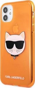 Karl Lagerfeld Karl Lagerfeld KLHCN61CHTRO iPhone 11 pomarańczowy/orange hardcase Glitter Choupette Fluo 2