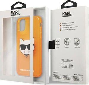 Karl Lagerfeld Karl Lagerfeld KLHCN61CHTRO iPhone 11 pomarańczowy/orange hardcase Glitter Choupette Fluo 8