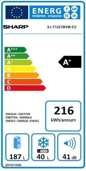 Lodówka Sharp SJ-T1227M4W 4