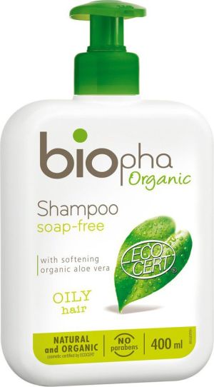 Biopha Organic Szampon do włosów przetłuszczających się z ALOE VERA ROZMARYNEM i CYTRYNĄ butelka z pompką 400ml 1