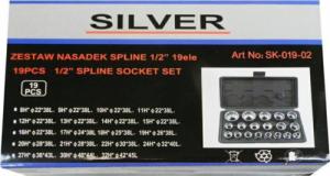 Silver ZESTAW NASADEK SPLINE 19el./SILVER EXSK-019-02 1