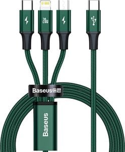 Kabel USB Baseus USB-C - USB-C + microUSB + Lightning 1.5 m Zielony (1573-74475_20220301153445) 1